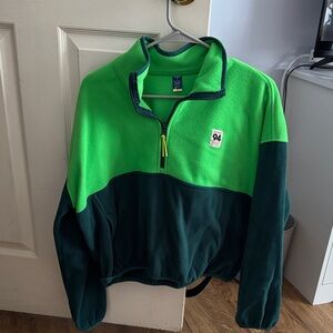 Women’s Green and Dark Green Half-Zip Sweater